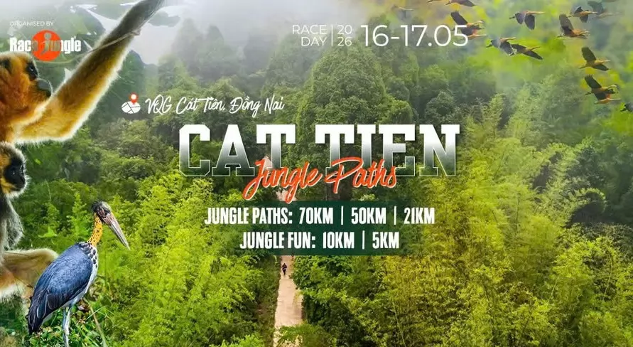 Bus giải chạy Cat Tien Jungle Paths 2026